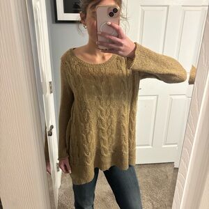 Wooden ships tan knit wool blend sweater